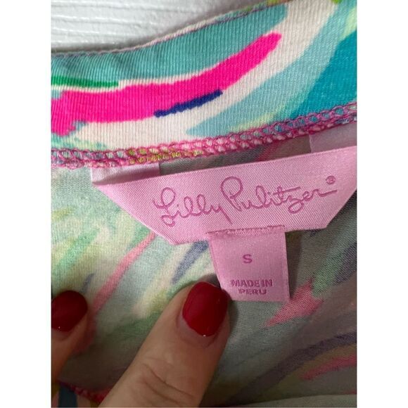 Lilly Pulitzer Womens Blouse 3/4 Sleeve Colorful Size Small - Picture 2 of 4